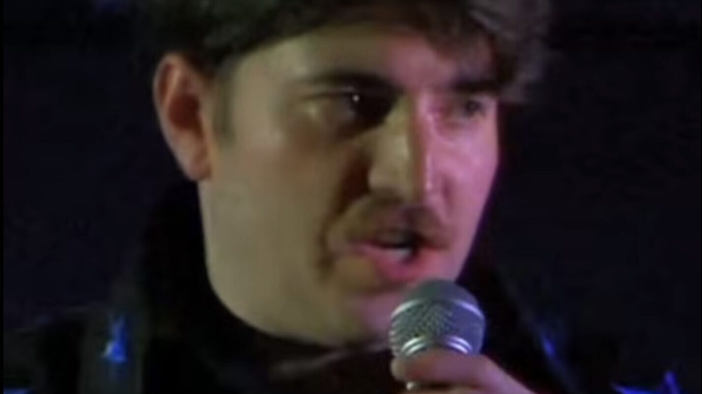 Canadian country singer Austin T. O'Keefe performing live in a vintage-style western shirt with blue stars. In renfrew ontario. Ernest Tubb and Western Swing.